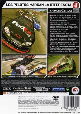 NASCAR 07 box cover back